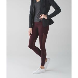 Lululemon Barre Star Pant Full-On Luon Bordeaux Drama Leggings Activewear Gym